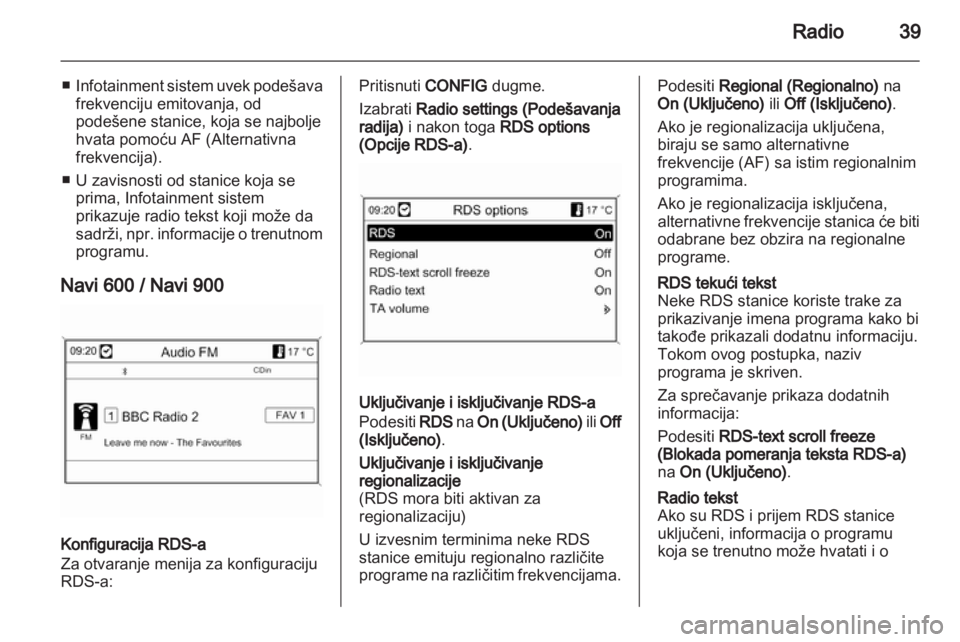 OPEL MERIVA 2012.5 Uputstvo za rukovanje Infotainment sistemom (in Serbian) OPEL MERIVA 2012.5 Uputstvo za rukovanje Infotainment sistemom (in Serbian)