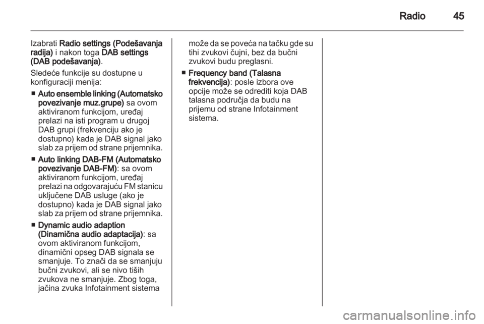 OPEL MERIVA 2012.5 Uputstvo za rukovanje Infotainment sistemom (in Serbian) OPEL MERIVA 2012.5 Uputstvo za rukovanje Infotainment sistemom (in Serbian)