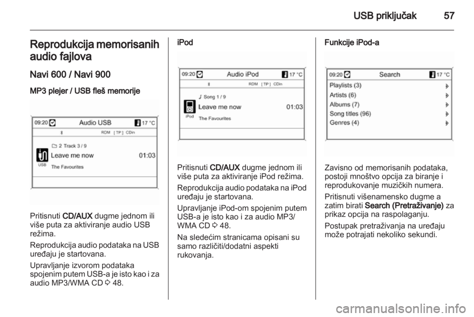 OPEL MERIVA 2012.5 Uputstvo za rukovanje Infotainment sistemom (in Serbian) OPEL MERIVA 2012.5 Uputstvo za rukovanje Infotainment sistemom (in Serbian)