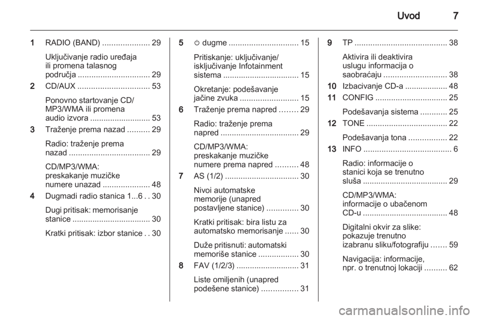 OPEL MERIVA 2012.5  Uputstvo za rukovanje Infotainment sistemom (in Serbian) 