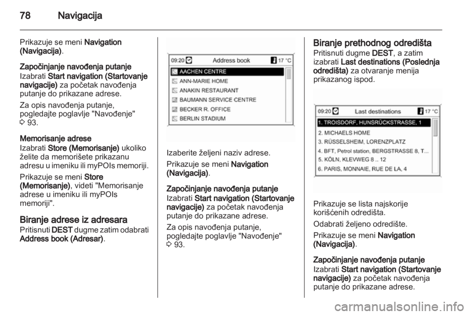 OPEL MERIVA 2012.5 Uputstvo za rukovanje Infotainment sistemom (in Serbian) OPEL MERIVA 2012.5 Uputstvo za rukovanje Infotainment sistemom (in Serbian)