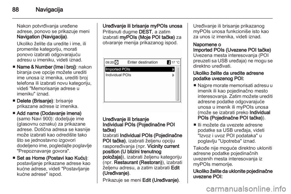 OPEL MERIVA 2012.5 Uputstvo za rukovanje Infotainment sistemom (in Serbian) OPEL MERIVA 2012.5 Uputstvo za rukovanje Infotainment sistemom (in Serbian)