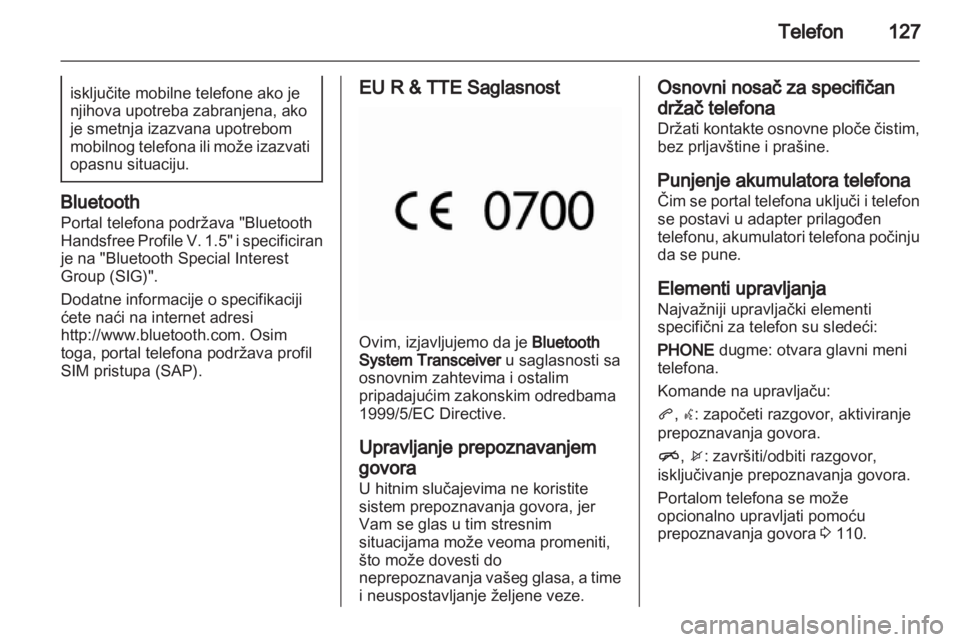 OPEL MERIVA 2013  Uputstvo za rukovanje Infotainment sistemom (in Serbian) 