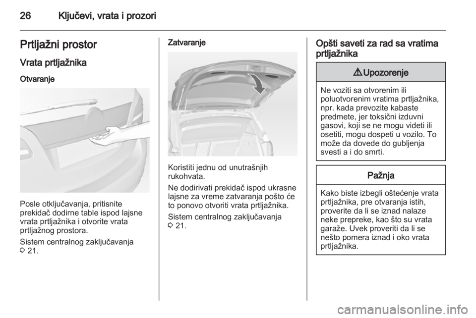 OPEL MERIVA 2013  Uputstvo za upotrebu (in Serbian) 