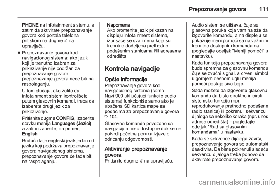 OPEL MERIVA 2013.5 Uputstvo za rukovanje Infotainment sistemom (in Serbian) OPEL MERIVA 2013.5 Uputstvo za rukovanje Infotainment sistemom (in Serbian)