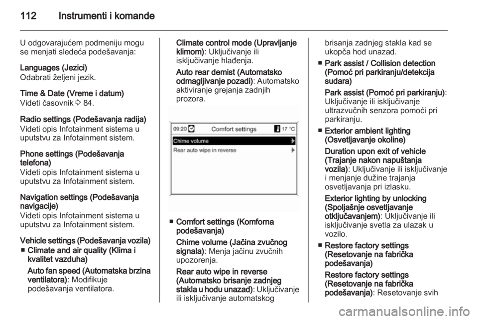 OPEL MERIVA 2013.5  Uputstvo za upotrebu (in Serbian) 