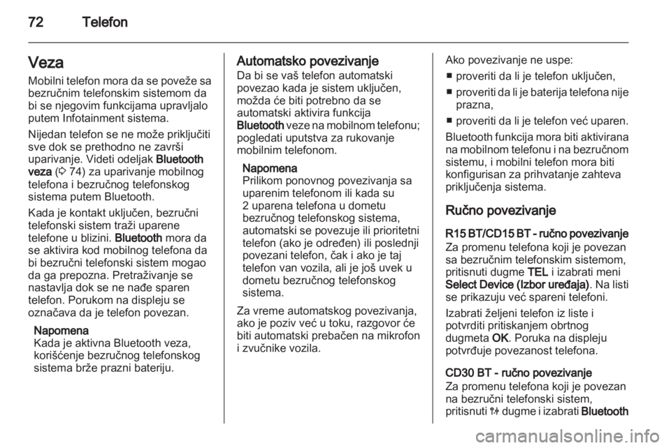 OPEL MOVANO_B 2013.5  Uputstvo za rukovanje Infotainment sistemom (in Serbian) 