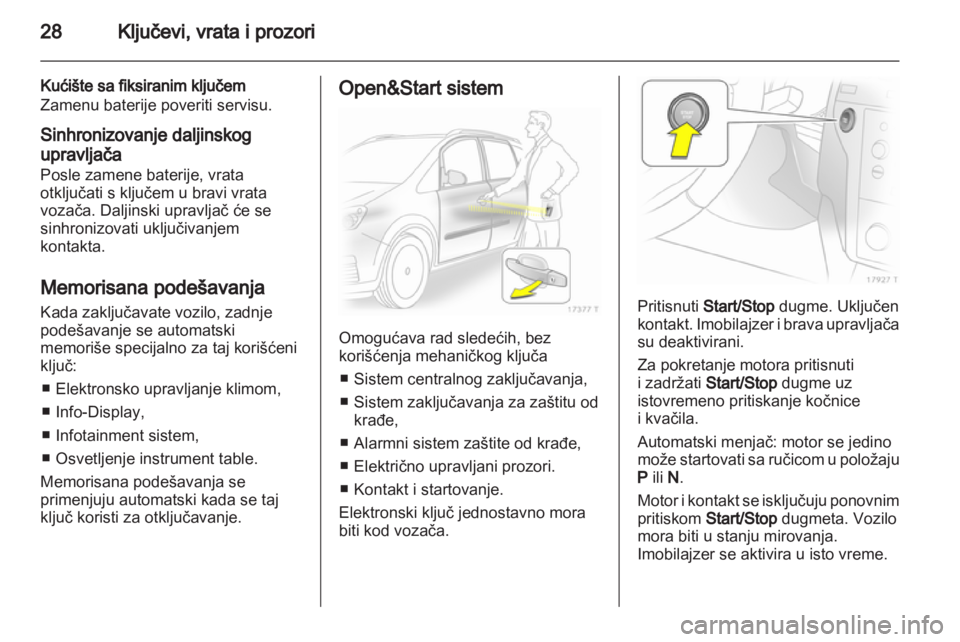 OPEL ZAFIRA 2010.5  Uputstvo za upotrebu (in Serbian) 