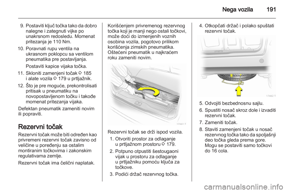 OPEL ZAFIRA 2011  Uputstvo za upotrebu (in Serbian) 
