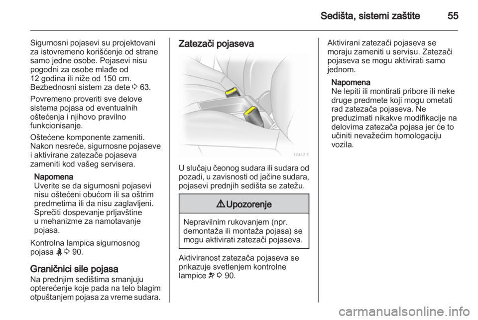 OPEL ZAFIRA 2011.5  Uputstvo za upotrebu (in Serbian) 