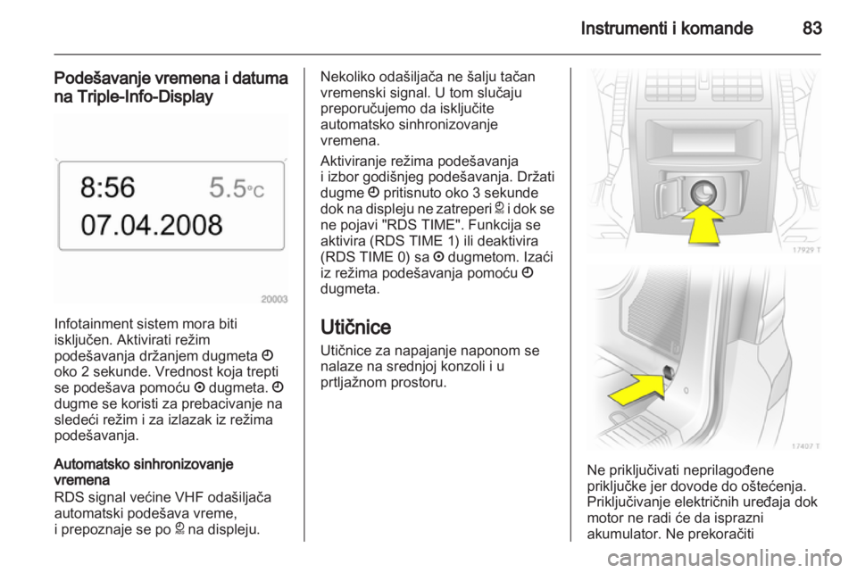 OPEL ZAFIRA 2011.5  Uputstvo za upotrebu (in Serbian) 