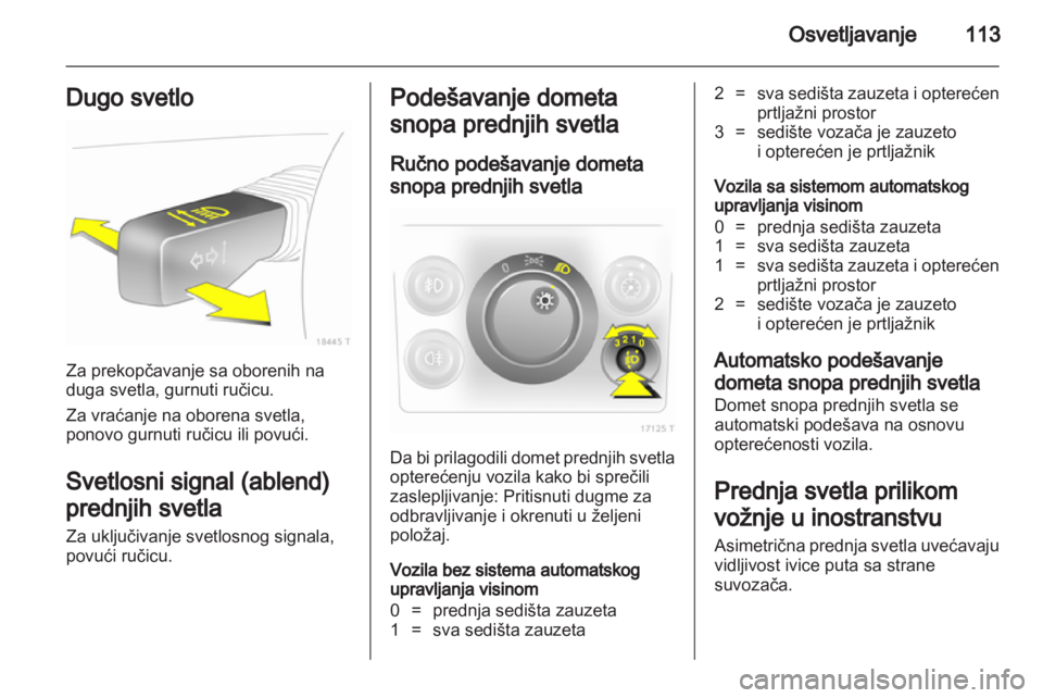 OPEL ZAFIRA 2012  Uputstvo za upotrebu (in Serbian) 