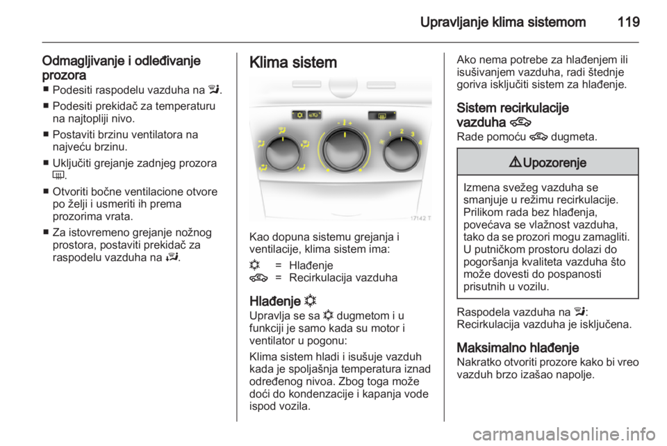 OPEL ZAFIRA 2013  Uputstvo za upotrebu (in Serbian) 