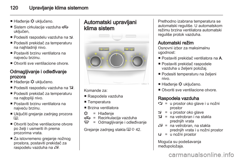 OPEL ZAFIRA 2013  Uputstvo za upotrebu (in Serbian) 