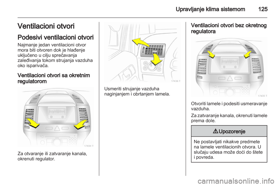 OPEL ZAFIRA 2013  Uputstvo za upotrebu (in Serbian) 