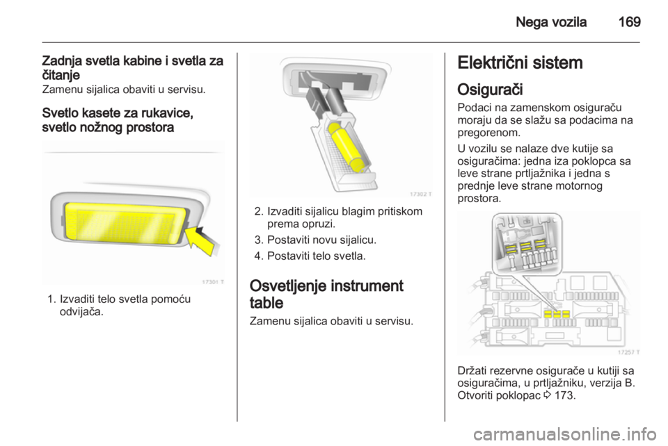 OPEL ZAFIRA 2013  Uputstvo za upotrebu (in Serbian) 
