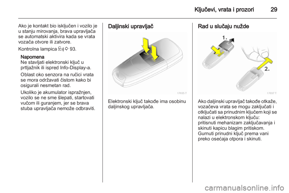 OPEL ZAFIRA 2013  Uputstvo za upotrebu (in Serbian) 