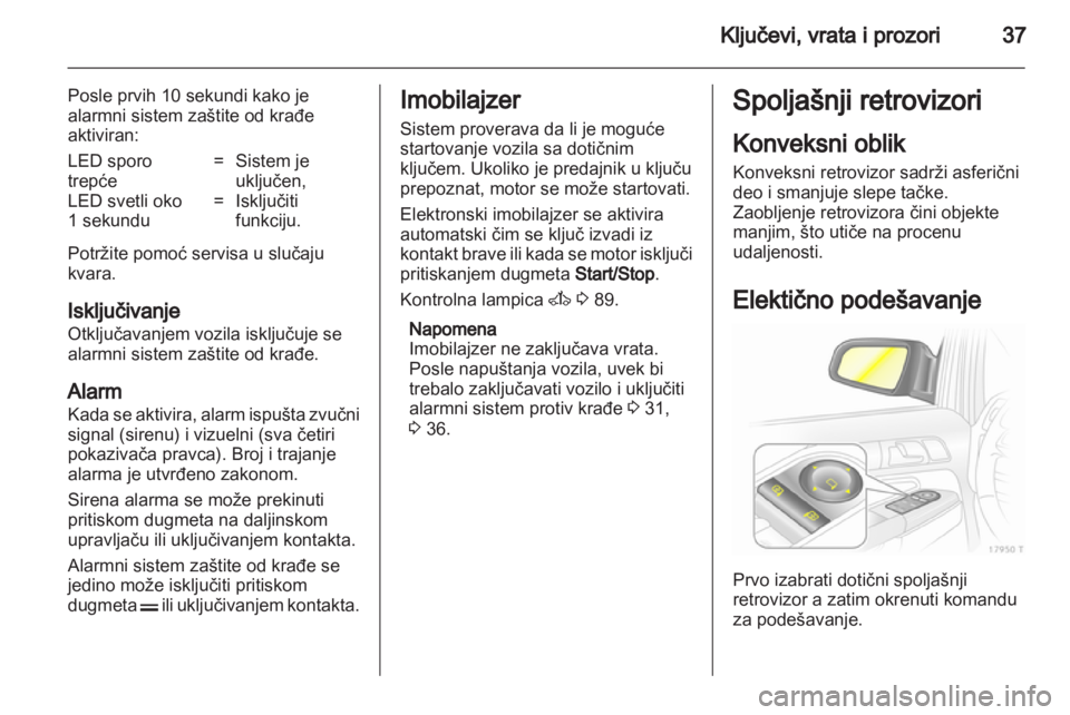 OPEL ZAFIRA 2013  Uputstvo za upotrebu (in Serbian) 
