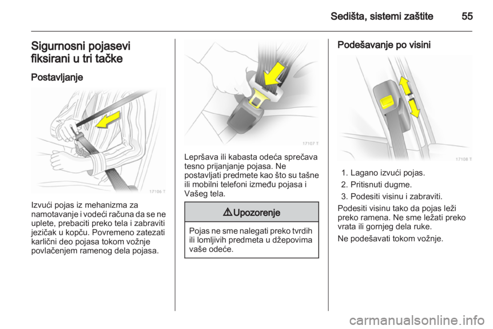 OPEL ZAFIRA 2013  Uputstvo za upotrebu (in Serbian) 