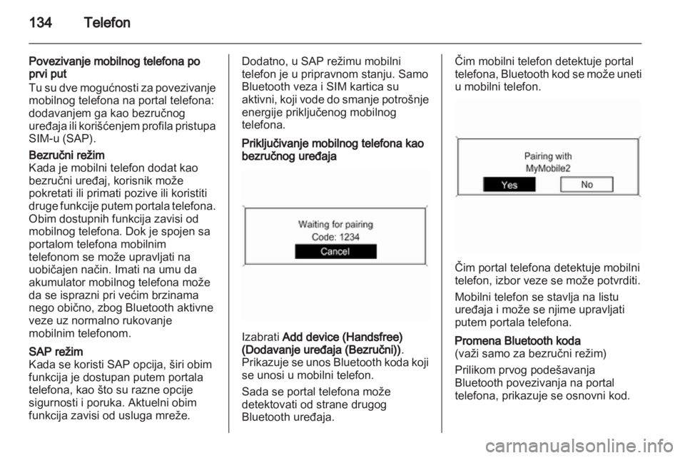 OPEL ZAFIRA C 2013  Uputstvo za rukovanje Infotainment sistemom (in Serbian) 