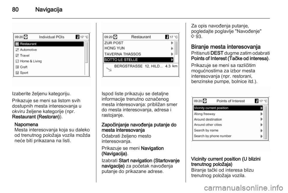 OPEL ZAFIRA B 2013  Uputstvo za rukovanje Infotainment sistemom (in Serbian) 