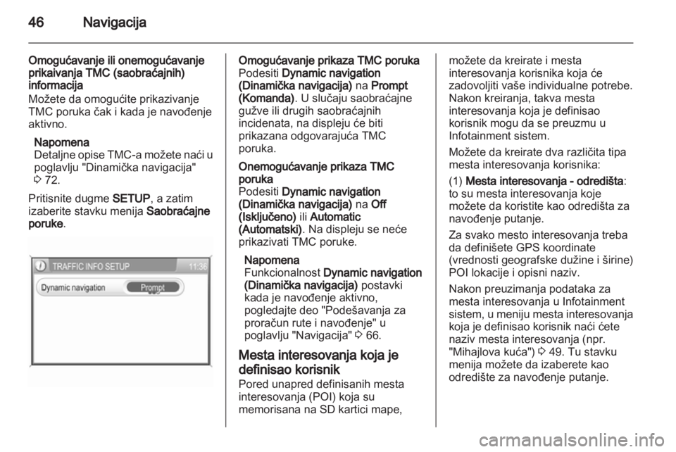 OPEL ZAFIRA B 2014 Uputstvo za rukovanje Infotainment sistemom (in Serbian) OPEL ZAFIRA B 2014 Uputstvo za rukovanje Infotainment sistemom (in Serbian)