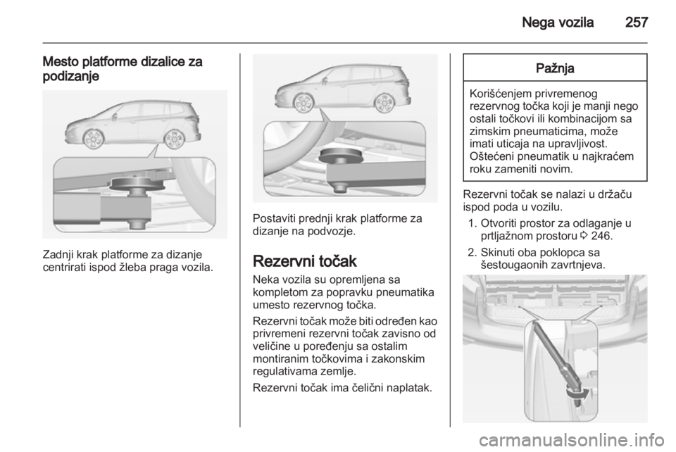 OPEL ZAFIRA TOURER 2013  Uputstvo za upotrebu (in Serbian) 