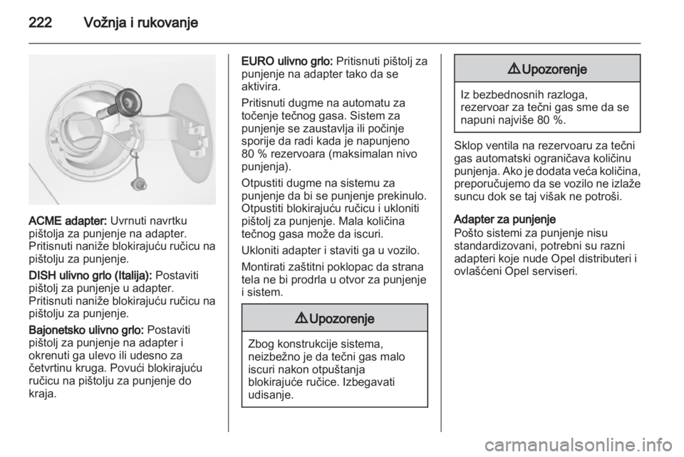 OPEL ZAFIRA TOURER 2013.5  Uputstvo za upotrebu (in Serbian) 