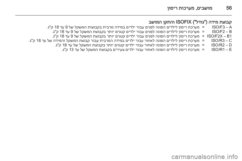 OPEL ASTRA J 2014  ספר הנהג 56