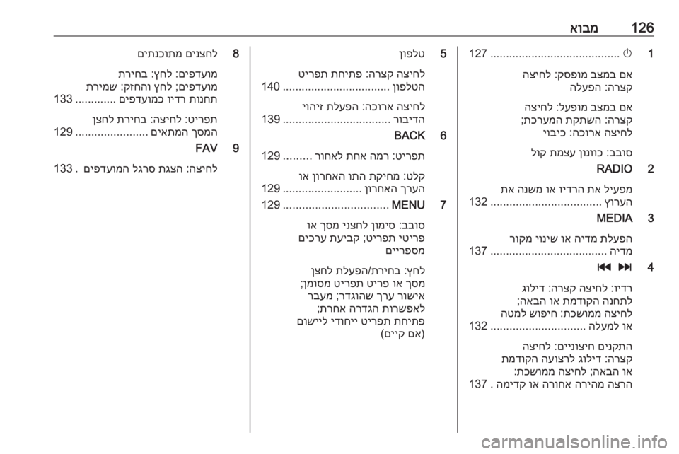 OPEL ASTRA K 2018  מערכת מידע ובידור 126אובמ1
X
.........................................
127
םא
 
בצמב
 
קספומ
 :
הציחל
הרצק
 :
הלעפה
םא
 
בצמב
 
לעפומ
 :
הציחל
הרצק
 :
תקתשה
 
תכ