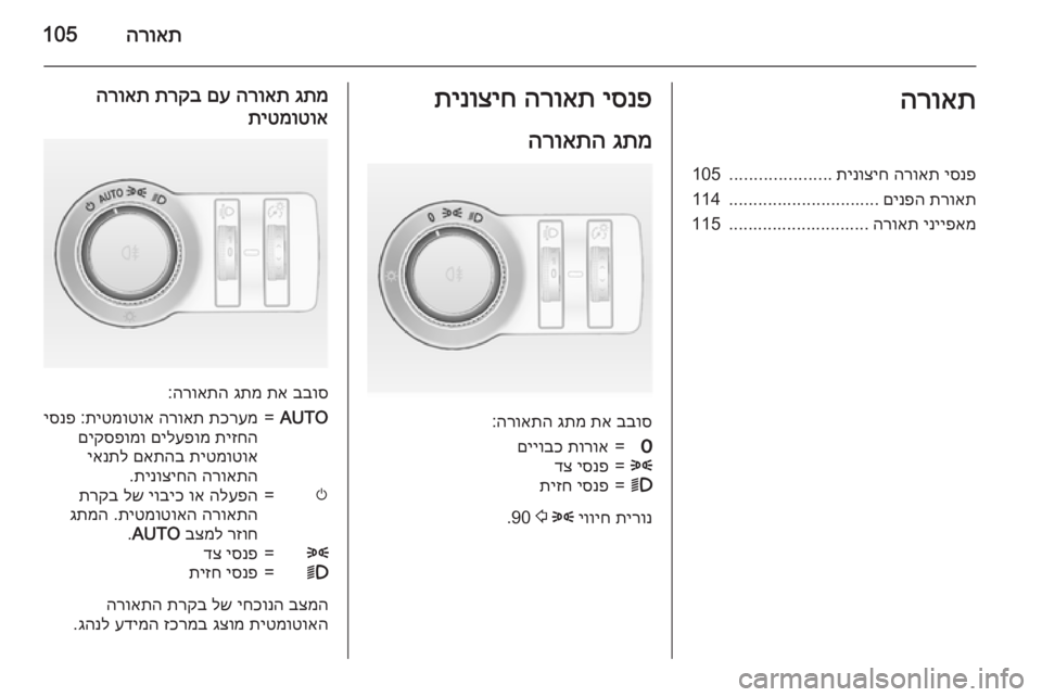 OPEL CASCADA 2015 ספר הנהג הרואת105הרואתיסנפ
הרואת
תינוציח
.....................
105
תרואת
םינפה
...............................
114
ינייפאמ
הרואת
........................ OPEL CASCADA 2015 ספר הנהג הרואת105הרואתיסנפ
הרואת
תינוציח
.....................
105
תרואת
םינפה
...............................
114
ינייפאמ
הרואת
........................