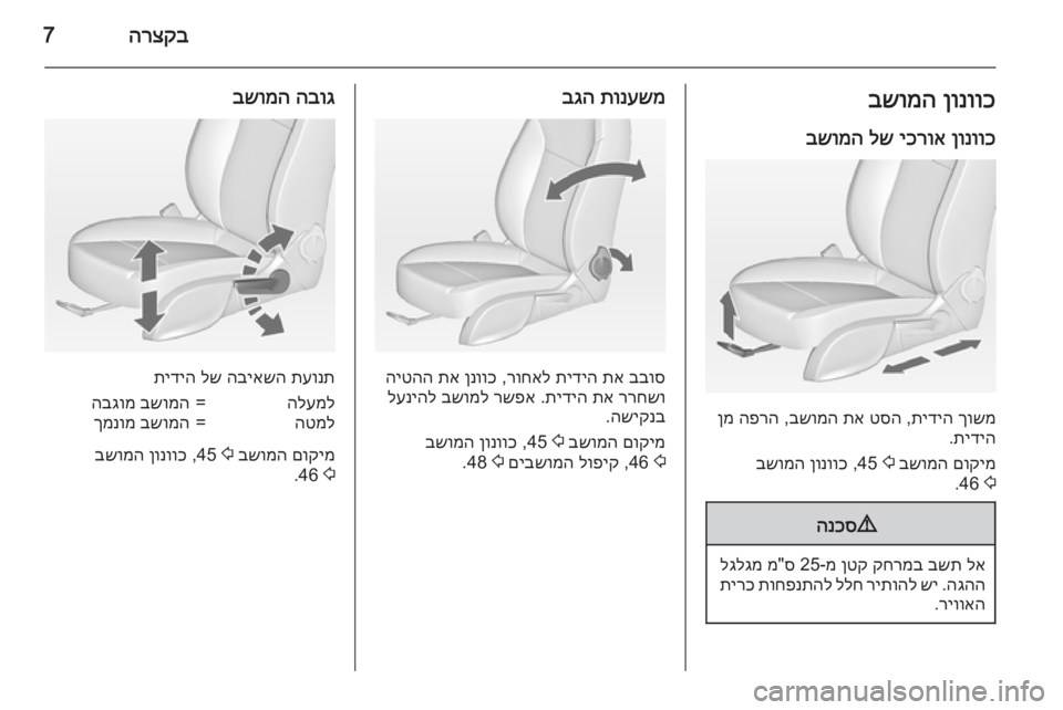 OPEL CASCADA 2015  ספר הנהג הרצקב7ןונווכ
 
בשומה
ןונווכ
 
יכרוא
 
לש
 
בשומה
ךושמ
 
תידיה
 ,
טסה
 
תא
 
בשומה
 ,
הפרה
 
ןמ
תידיה
.
םוקימ
 
בשומה
 
2
 45 ,