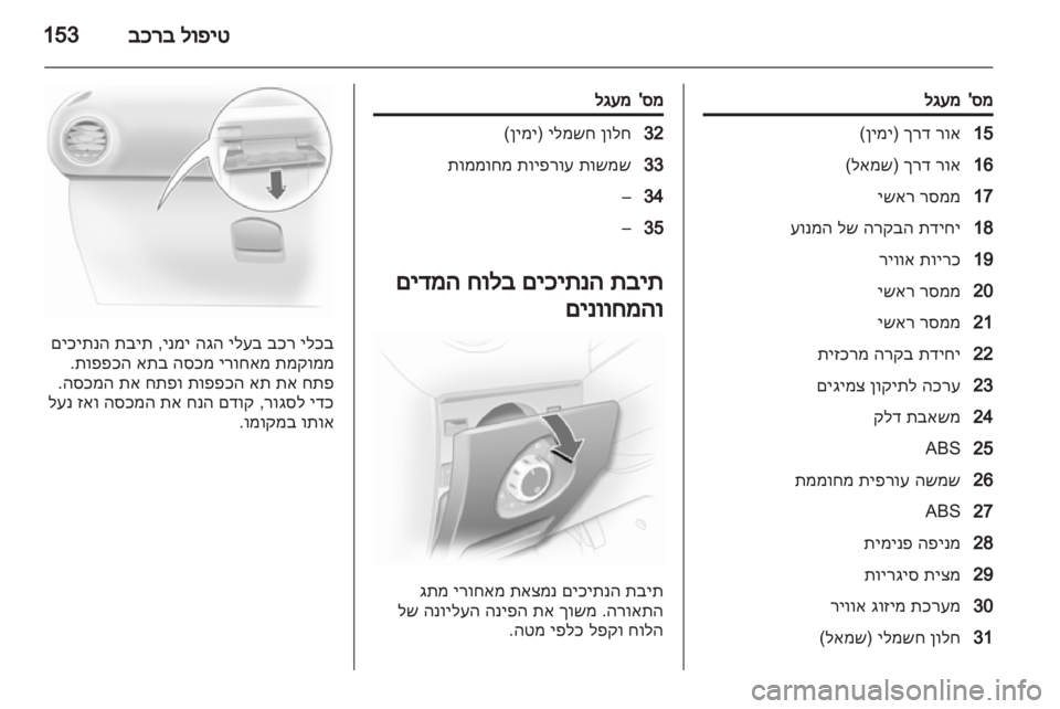 OPEL CORSA 2012 ספר הנהג OPEL CORSA 2012 ספר הנהג