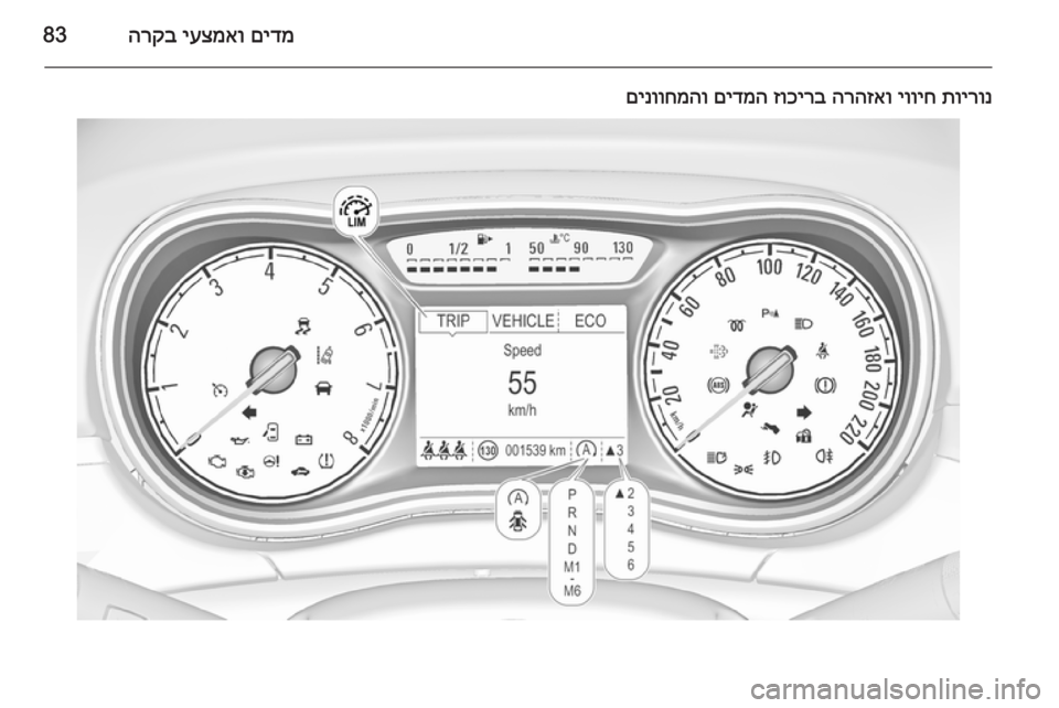 OPEL CORSA 2015  ספר הנהג םידמ
 
יעצמאו
 
הרקב83
תוירונ
 
יוויח
 
הרהזאו
 
זוכירב
 
םידמה
 
םינווחמהו 
