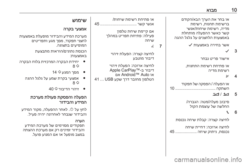 OPEL CROSSLAND X 2018.5  מערכת מידע ובידור 10אובמוא
 
רחב
 
תא
 
ךרעה
 
אבה
/
םדוקה
תמישרב
 
תונחת
 ,
תמישר
הידמ
 ,
תמישר
 
תוחיש
/
ישנא
רשק
 
רשאכ
 
הלעפהה
 
תלחתומ
�
