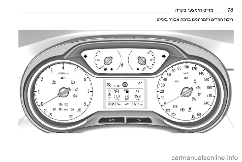 OPEL CROSSLAND X 2018.5  ספר הנהג 78םידמ
 
יעצמאו
 
הרקבזוכיר
 
םידמה
 
םינווחמהו
 
תמרב
 
רוזבא
 
םייניב 