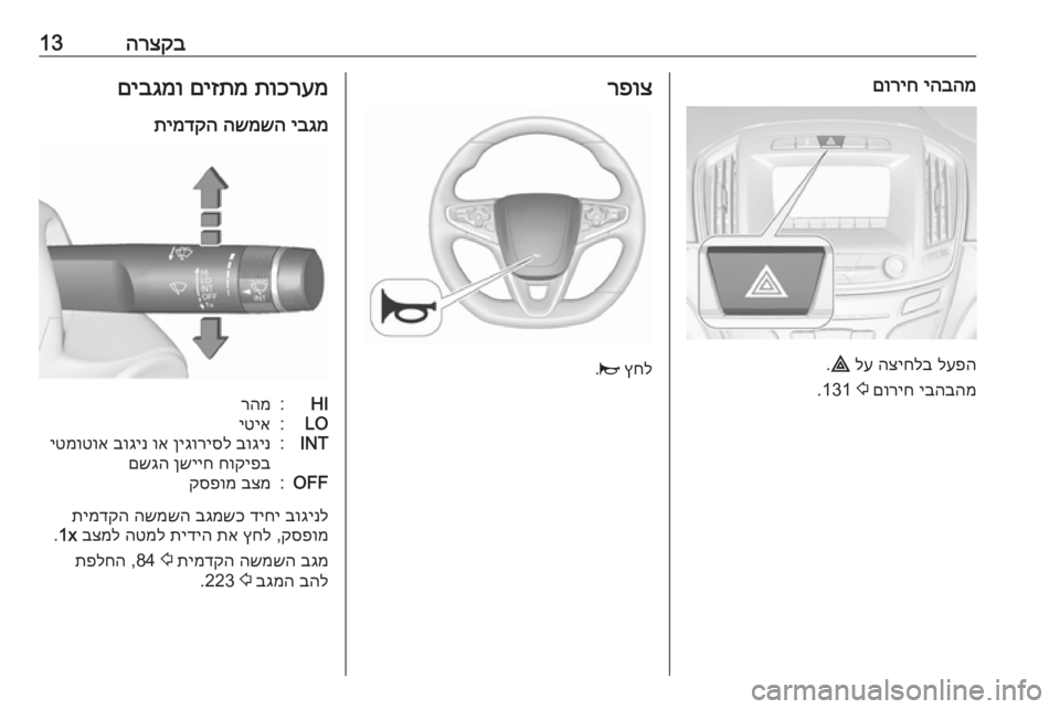 OPEL INSIGNIA 2016 ספר הנהג הרצקב13יהבהמ
םוריח
לעפה
הציחלב
לע
¨
.
יבהבהמ
םוריח
2
131.
רפוצ
ץחל
j
.
תוכרעמ
םיזתמ
םיבגמו
יבגמ
השמשה
ת OPEL INSIGNIA 2016 ספר הנהג הרצקב13יהבהמ
םוריח
לעפה
הציחלב
לע
¨
.
יבהבהמ
םוריח
2
131.
רפוצ
ץחל
j
.
תוכרעמ
םיזתמ
םיבגמו
יבגמ
השמשה
ת