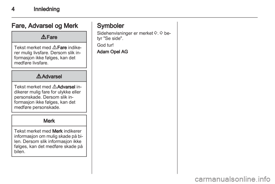 OPEL AMPERA 2012  Instruksjonsbok 