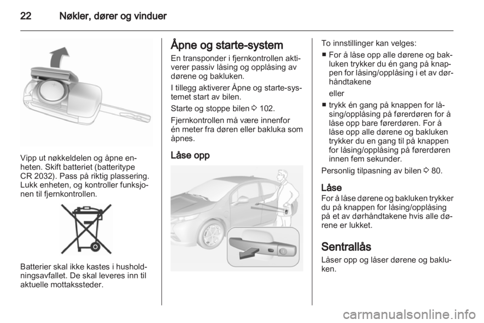 OPEL AMPERA 2012.5  Instruksjonsbok 