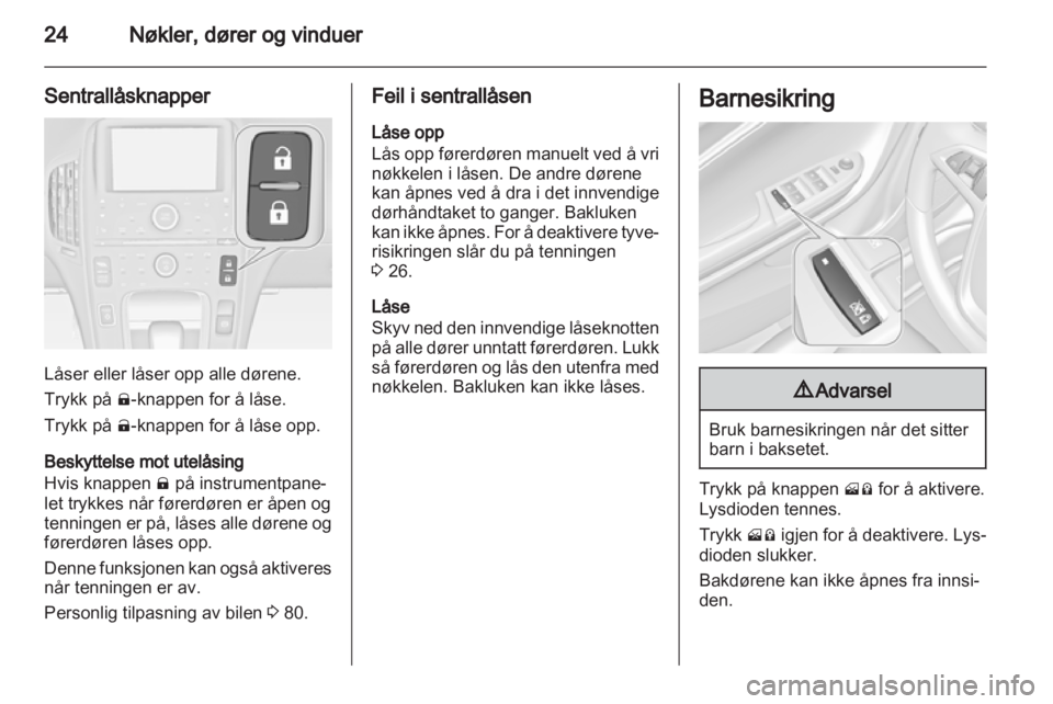 OPEL AMPERA 2012.5  Instruksjonsbok 