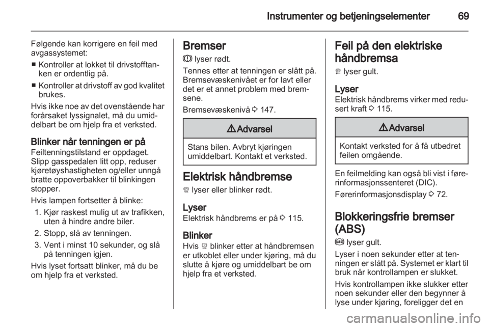 OPEL AMPERA 2013  Instruksjonsbok 