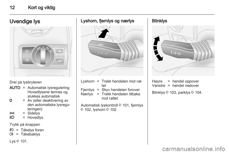 OPEL ANTARA 2011  Instruksjonsbok 