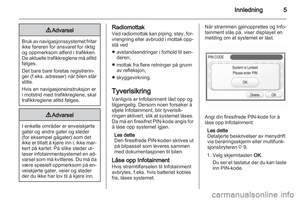 OPEL ANTARA 2012  Brukerhåndbok for infotainmentsystem 