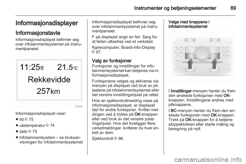 OPEL ANTARA 2012.5  Instruksjonsbok 
