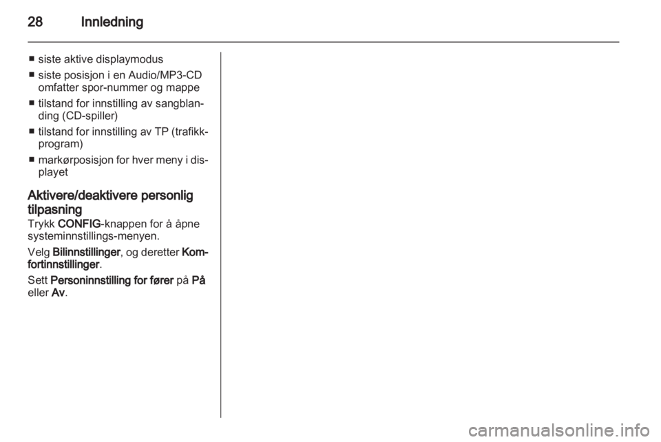 OPEL ASTRA J 2012  Brukerhåndbok for infotainmentsystem 