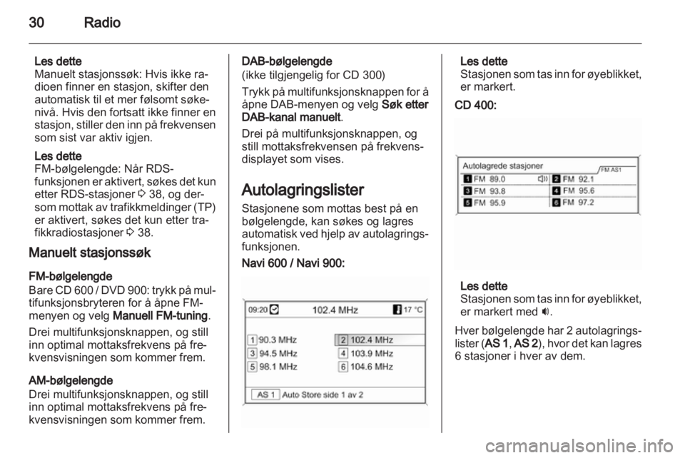 OPEL ASTRA J 2012  Brukerhåndbok for infotainmentsystem 