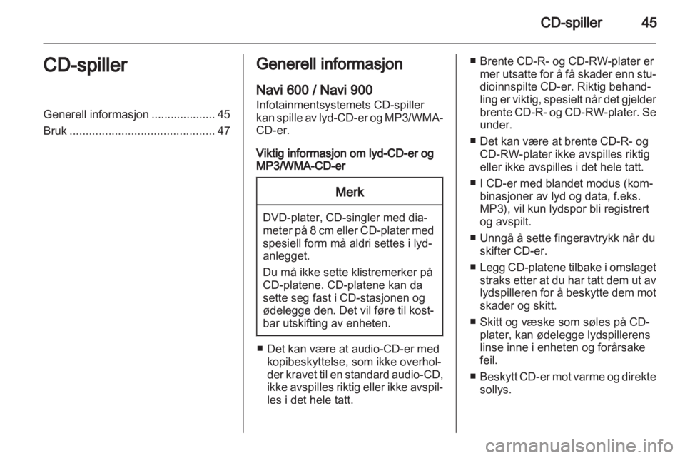 OPEL ASTRA J 2012  Brukerhåndbok for infotainmentsystem 