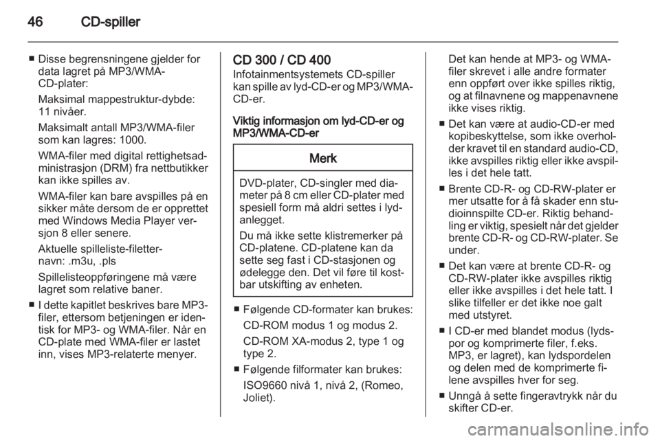 OPEL ASTRA J 2012  Brukerhåndbok for infotainmentsystem 