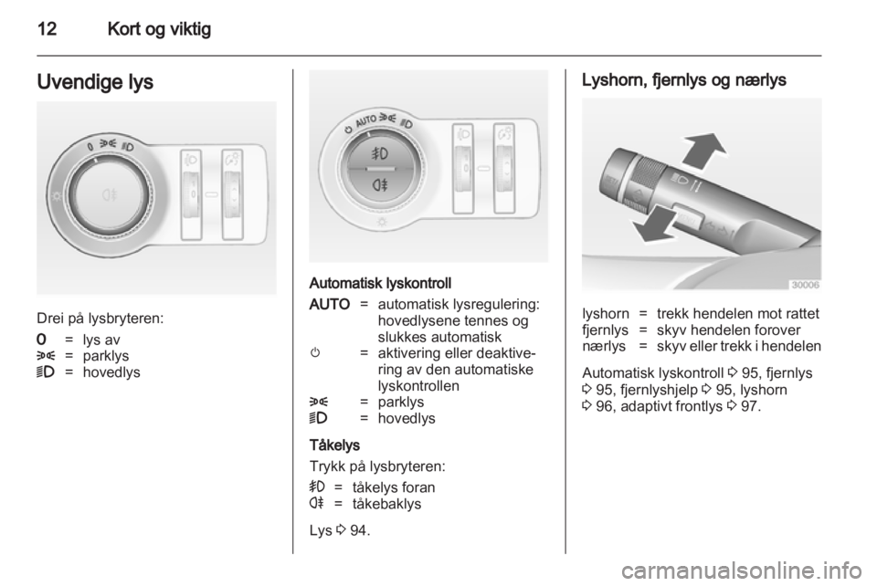 OPEL ASTRA J GTC 2012  Instruksjonsbok 