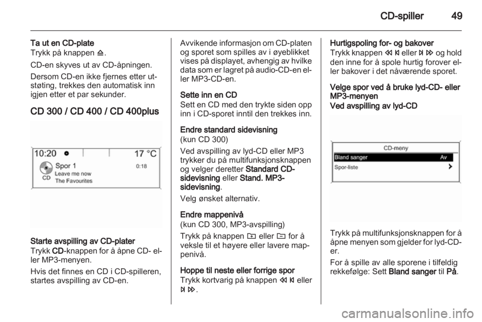 OPEL CASCADA 2013.5  Brukerhåndbok for infotainmentsystem 